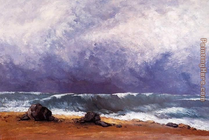 The Wave 3 painting - Gustave Courbet The Wave 3 art painting
